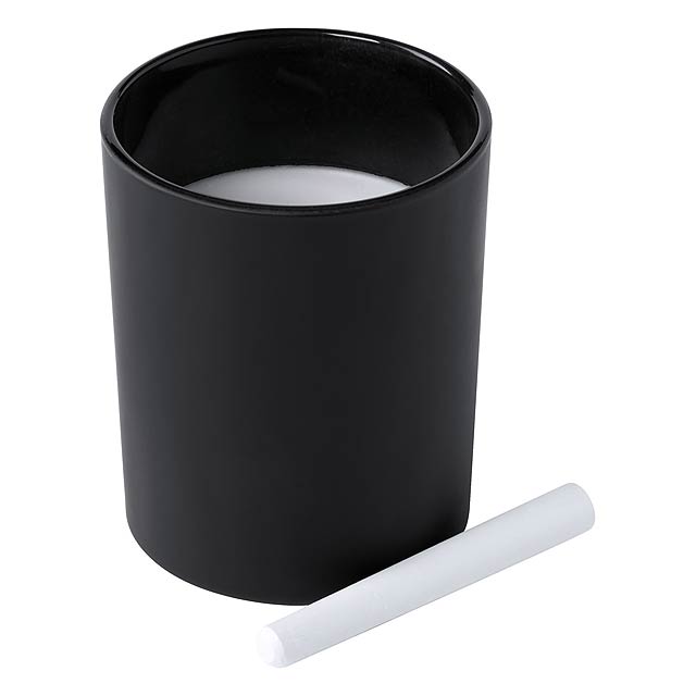 Temul candle with chalk - black