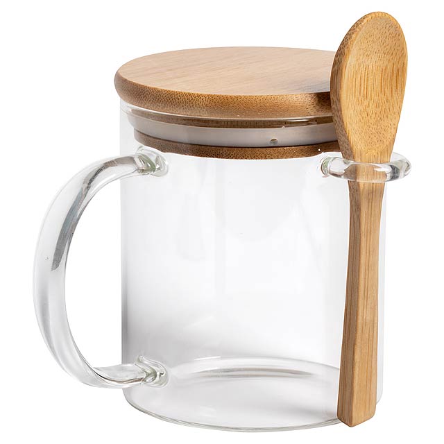 Kipal glass mug - wood