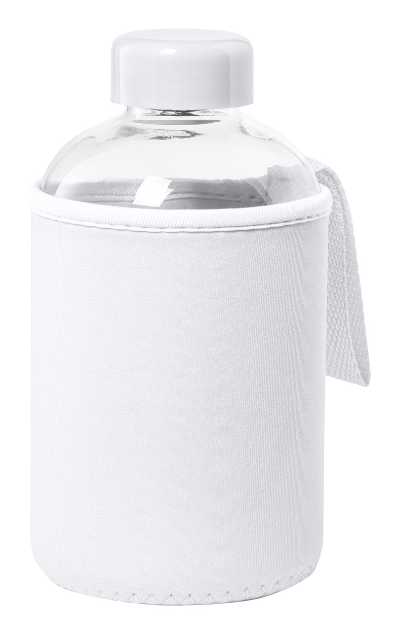 Flaber glass sports bottle - white