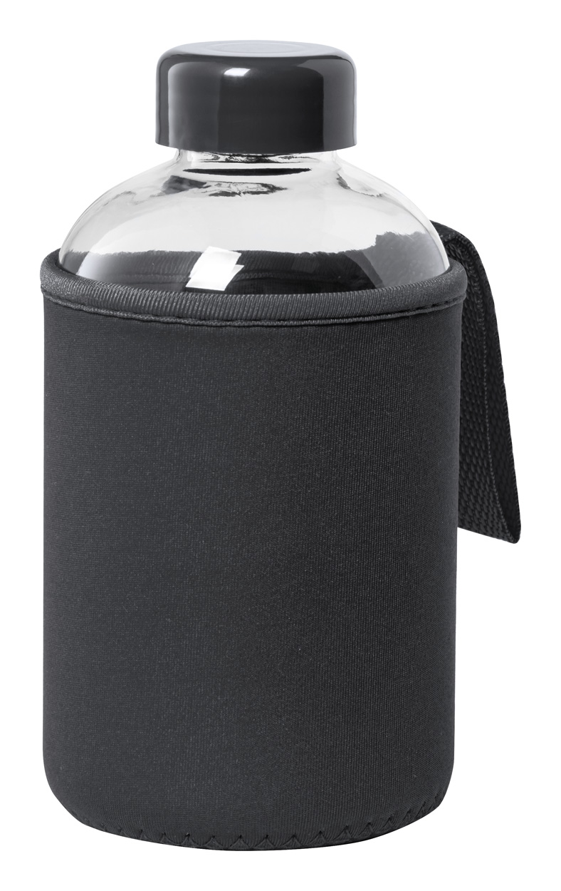 Flaber glass sports bottle - black