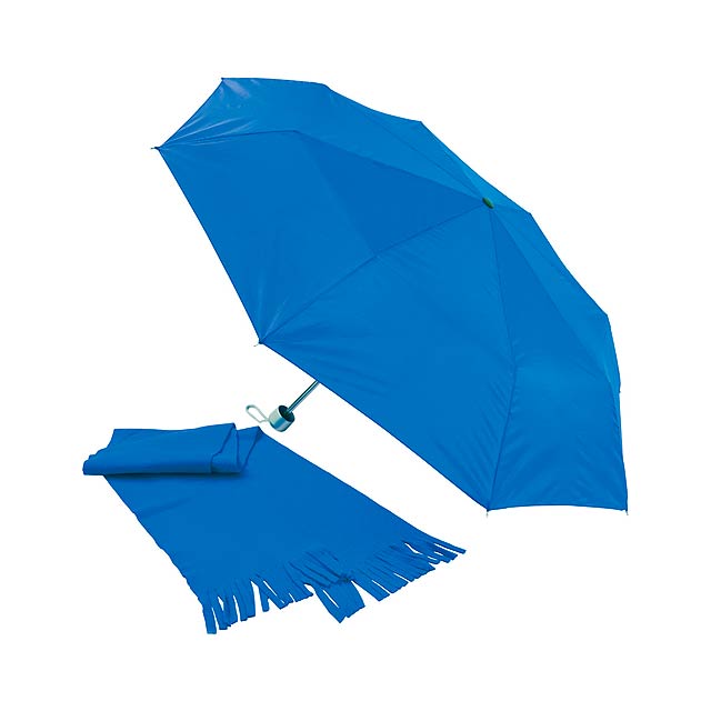 Bitem sada deštníku a šály - modrá