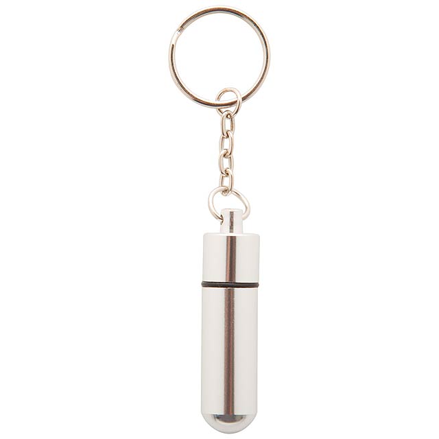 Keyring pillbox - silver