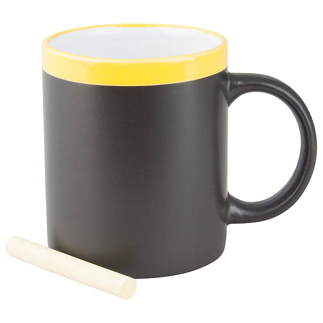 Chalk mug - yellow