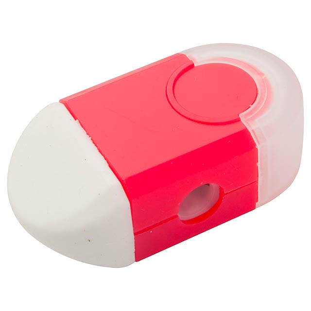 Eraser and sharpener - red