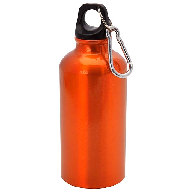 Sports bottle with carabiner - orange