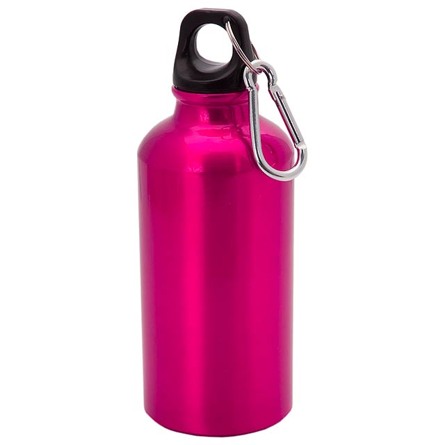 Sport-Flasche mit Karabiner - Fuchsie