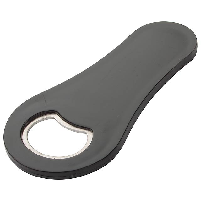 Bottle opener with magnet - black