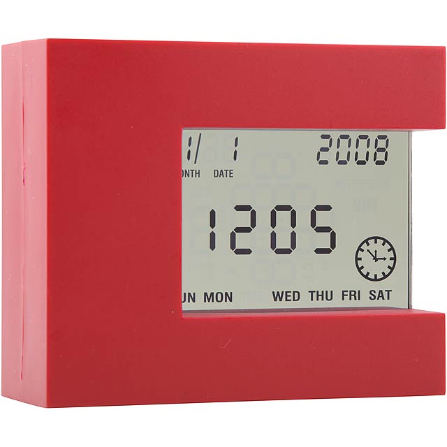 Nester multifunctional table clock - red