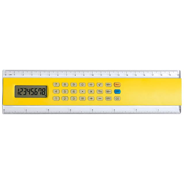 Profex kalkulačka s pravítkem - žltá