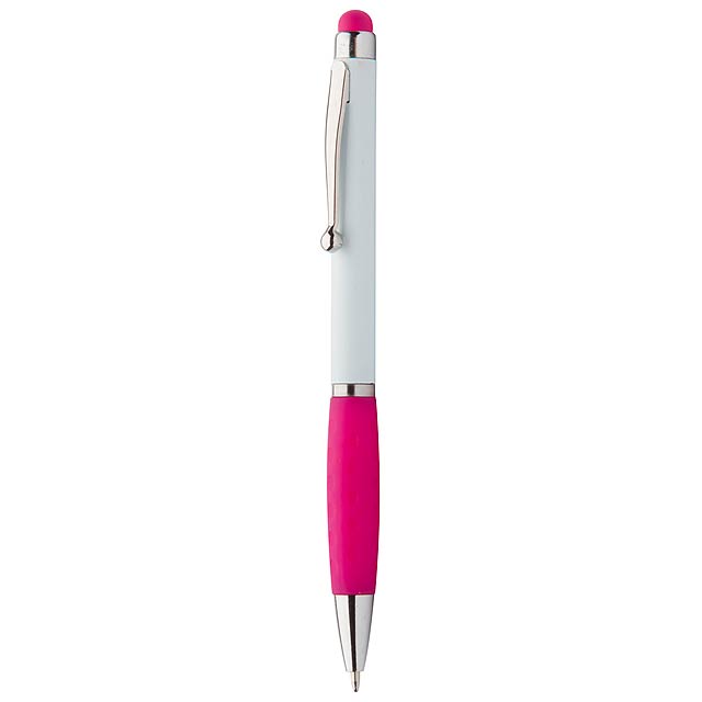 Touchpen mit Kugelschreiber  - Fuchsie