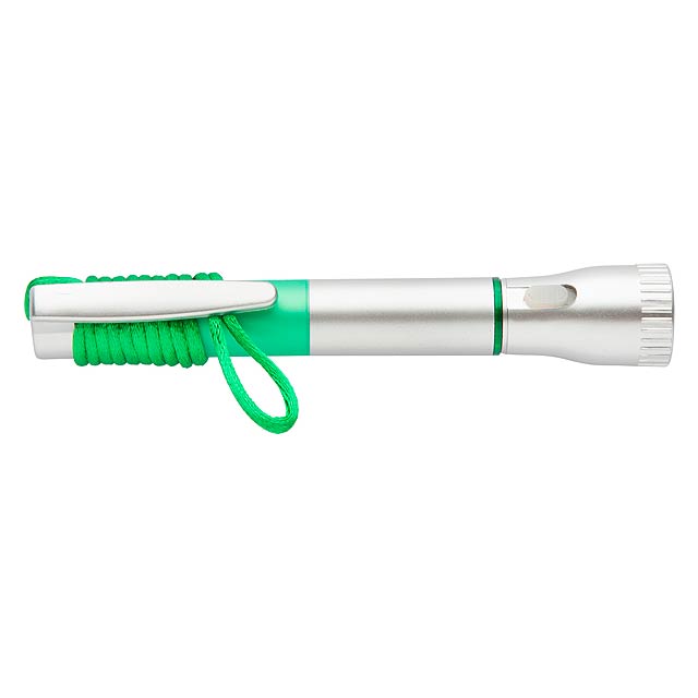 Mustap pero se svítilnou - zelená