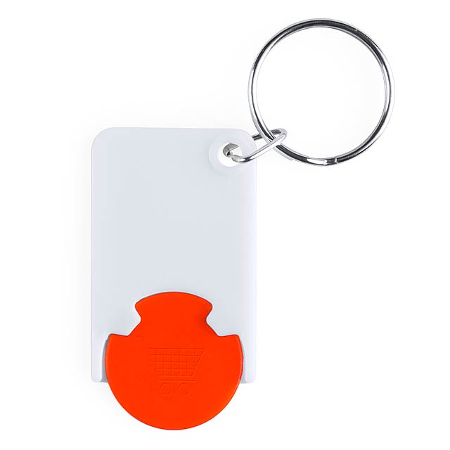 Schlüsselanhänger mit Einkaufswagenchip - Orange