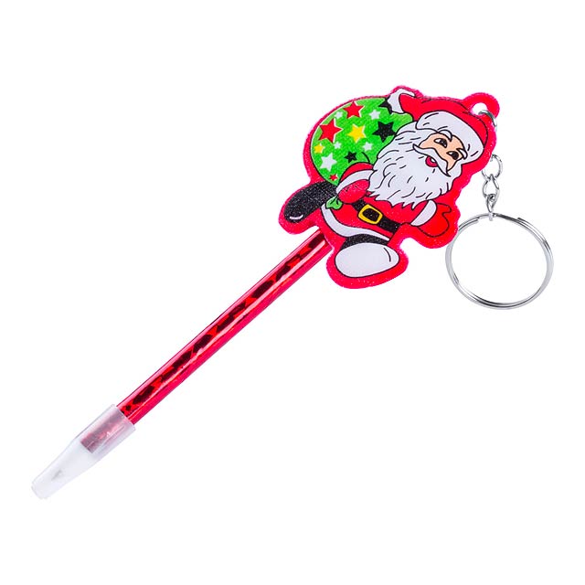 Zarki kuličkové pero s přívěškem na klíče - červená