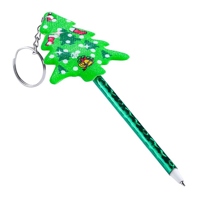 Zarki kuličkové pero s přívěškem na klíče - zelená