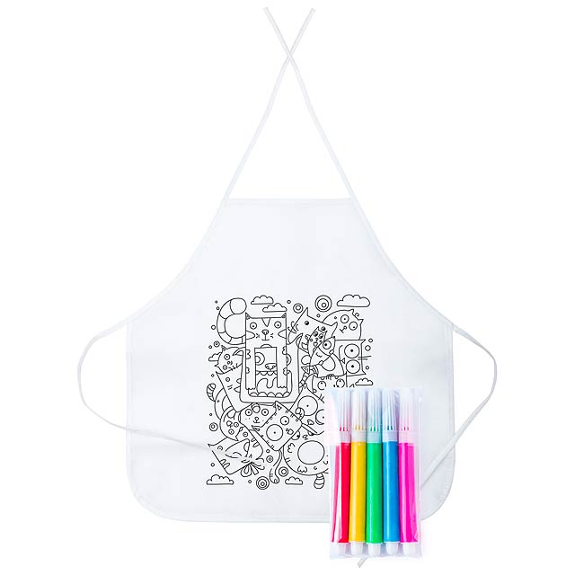 Tizy - colouring apron - white