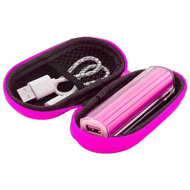 Tradak USB power banka - fuchsiová (tm. růžová)