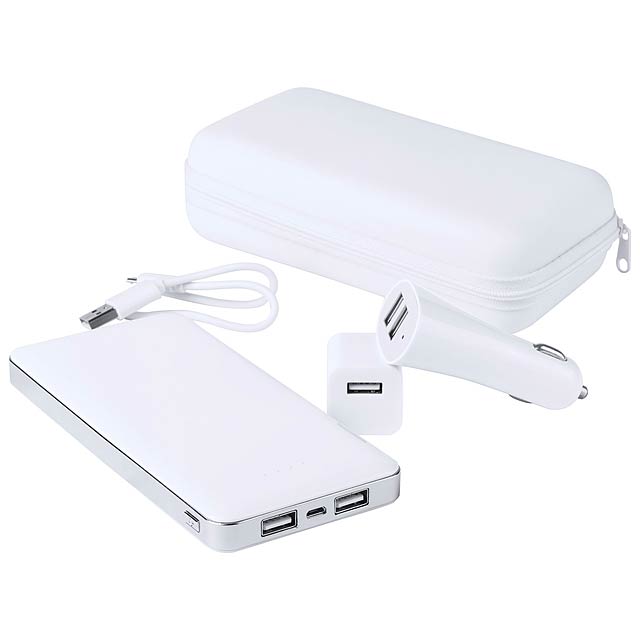 Atazzi - USB charger and power bank set - white
