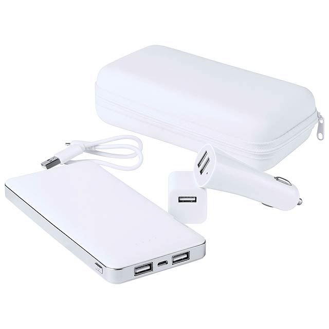 Atazzi - USB charger and power bank set - white