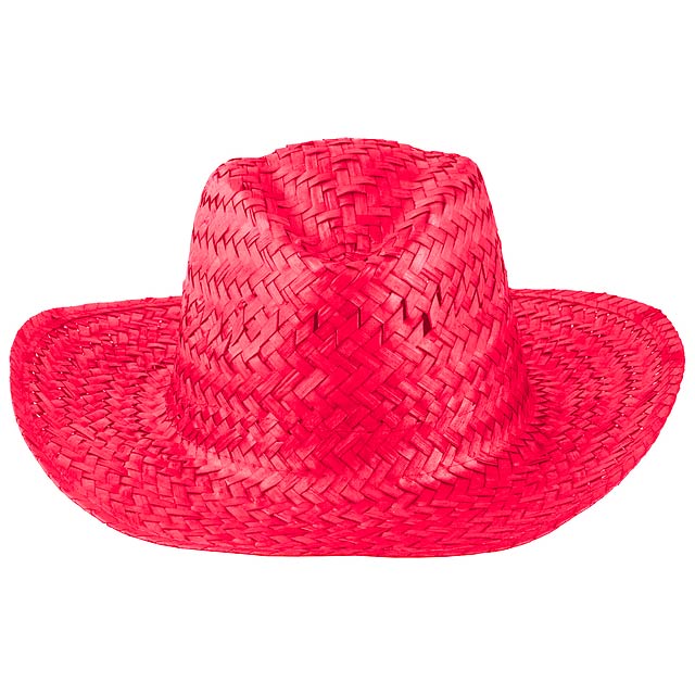 Straw hat - red