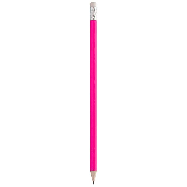Bleistift mit Radiergummi - Fuchsie
