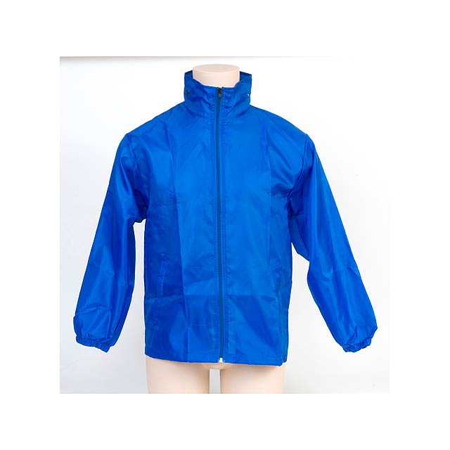 Grid - raincoat - blue