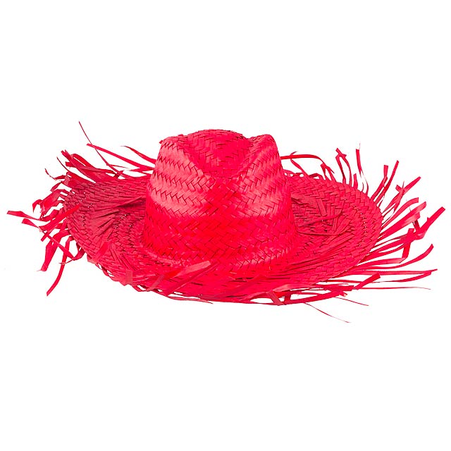 Filagarchado slaměný klobouk - červená