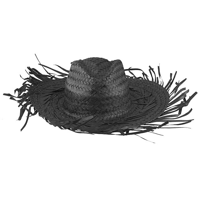 Filagarchado slaměný klobouk - čierna