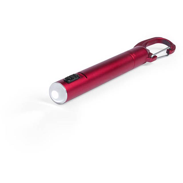 Krujer Taschenlampe mit Karabiner - Rot