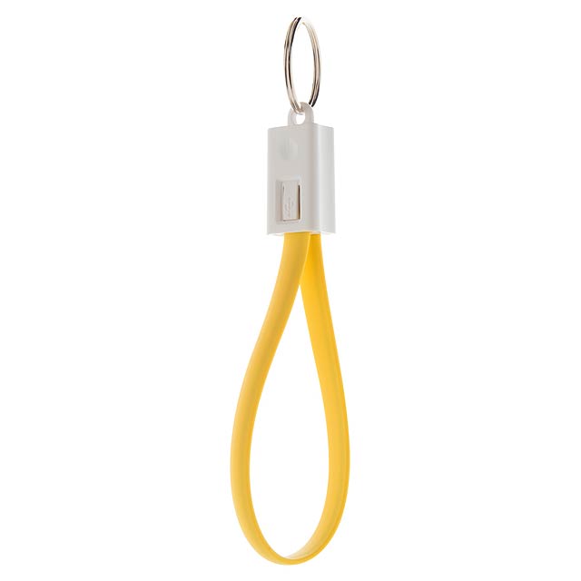 Pirten USB kabel v přívěsku na klíče - žltá
