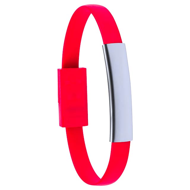 Beth - bracelet USB charger - red