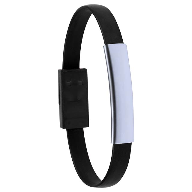 Beth - bracelet USB charger - black