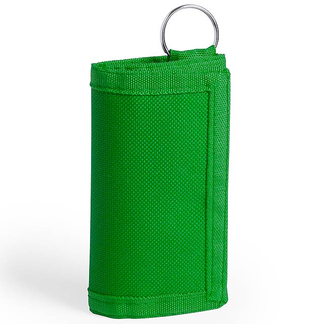 Motok peněženka s přívěškem na klíče - zelená