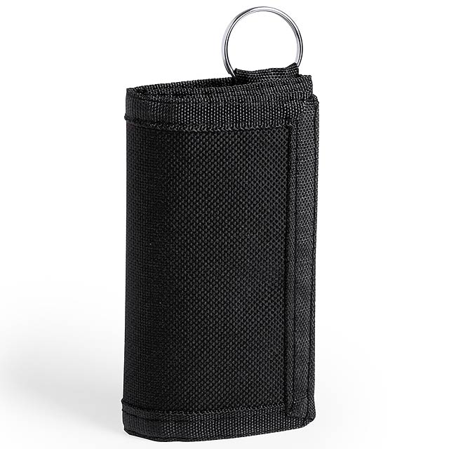 Motok peněženka s přívěškem na klíče - čierna
