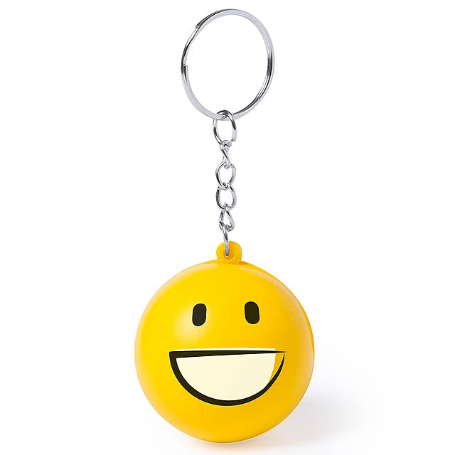 Antistresový přívěšek na klíče s emotikonou z PU.  - multicolor - foto