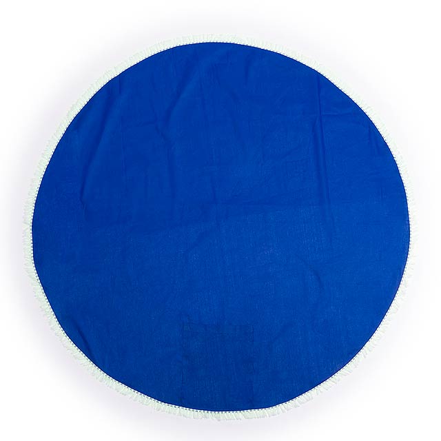 Kulatá plážová matrace, 100% bavlna, 125g/m2.  - modrá - foto