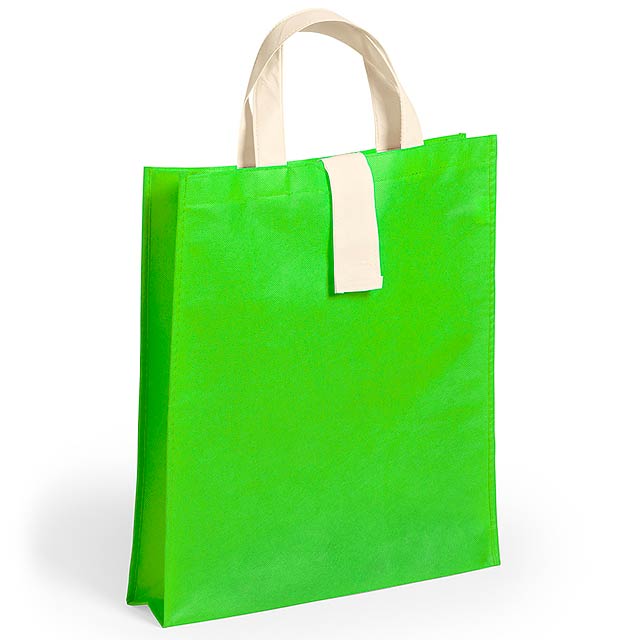 Skládací nákupní taška z netkané textilie.   - zelená - foto
