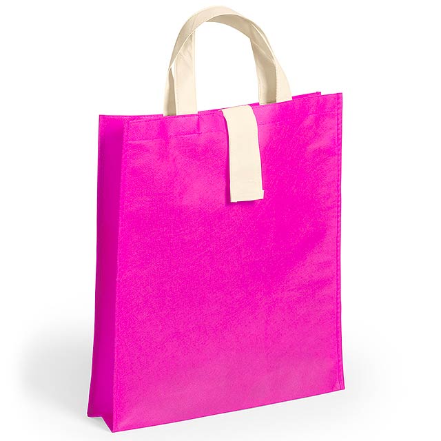 Skládací nákupní taška z netkané textilie.   - fuchsiová (tm. ružová) - foto