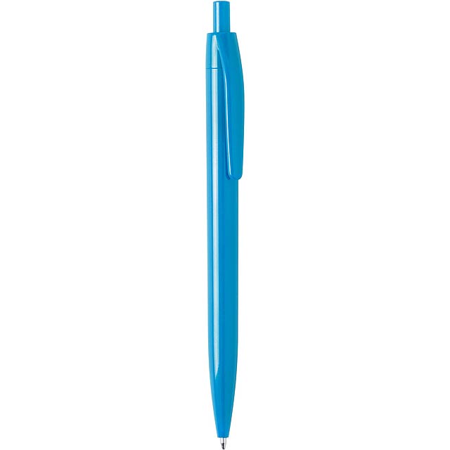 Schwarzer Kugelschreiber - azurblau  