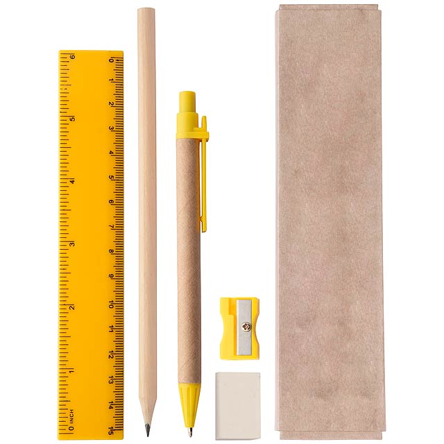 Gabon - stationery set - yellow