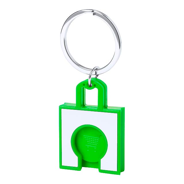 Fliant přívěšek na klíče se žetonem - zelená