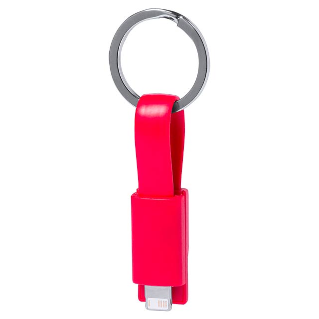 Holnier přívěšek na klíče s USB nabíjecím kabelem - červená