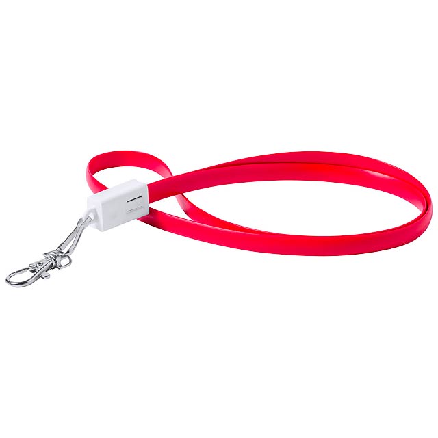 Doffer lanyard s USB typ-C - červená