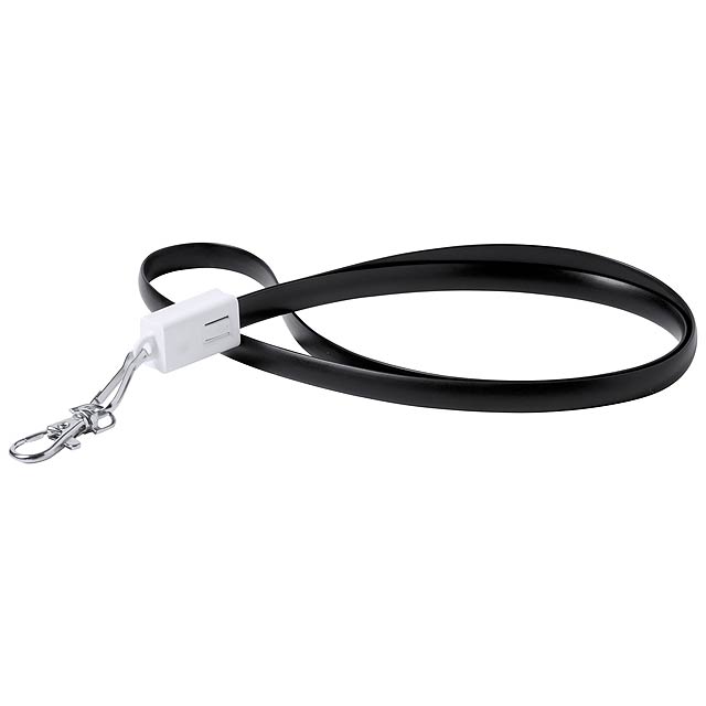 Doffer lanyard s USB typ-C - černá