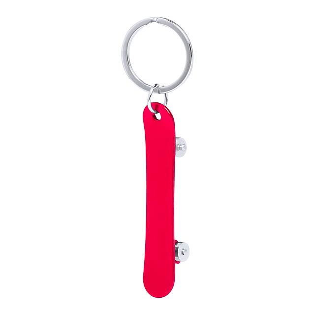 Skater přívěšek na klíče s otvírákem - červená
