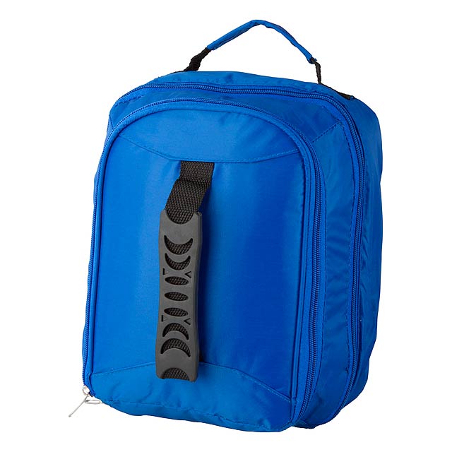 Chladící taška se 2mi přihrádkami na zip. Polyester a PVC.  - modrá - foto