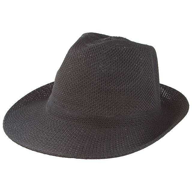 Timbu slámový klobouk - čierna