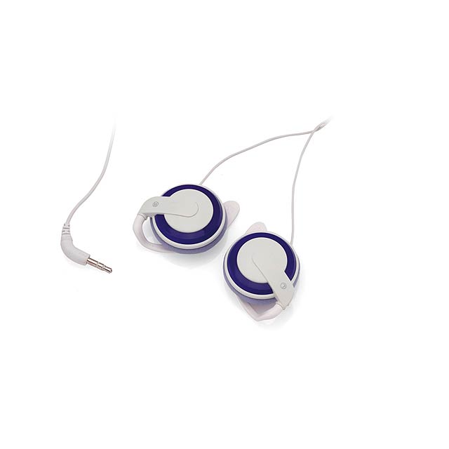 Plastová sluchátka s 3,5 mm jackem.  - modrá - foto