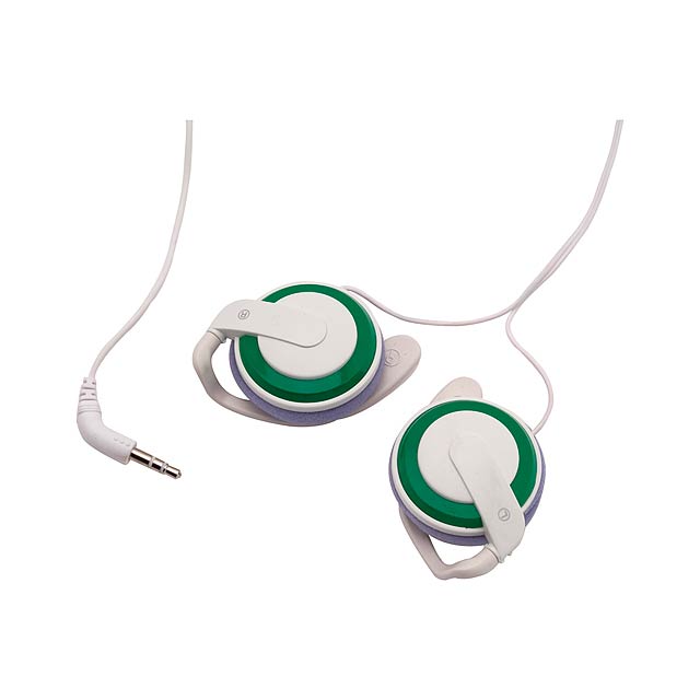 Plastová sluchátka s 3,5 mm jackem.  - zelená - foto