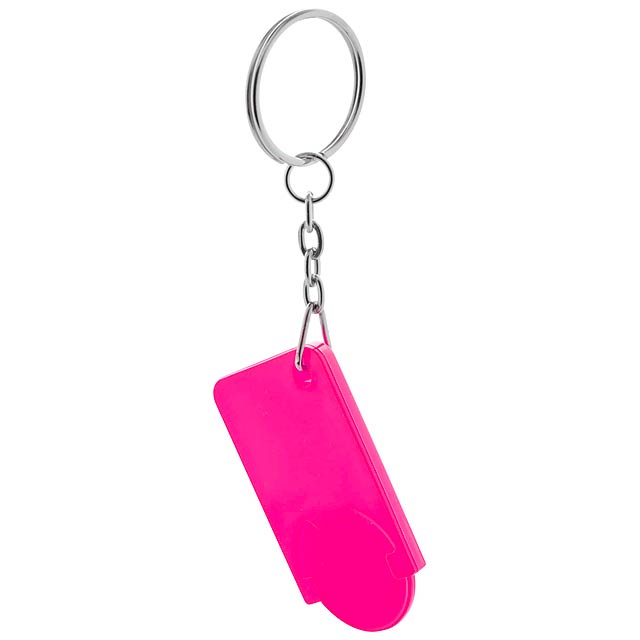 Trolley Coin Keyring - fuchsia