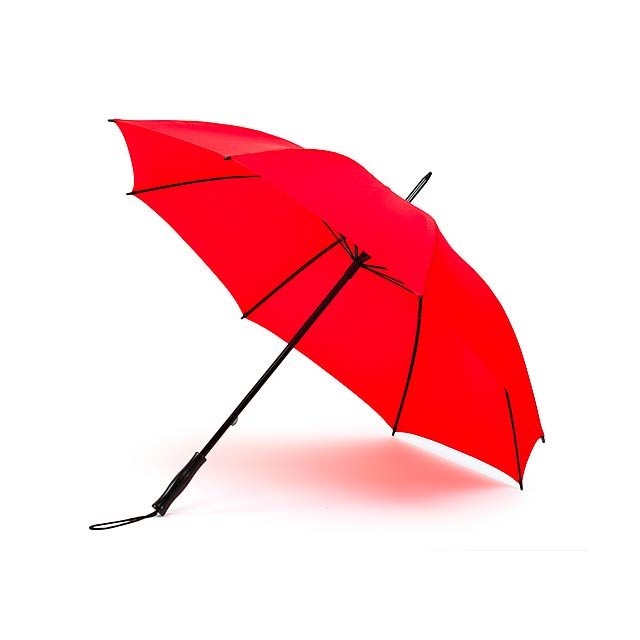 8-mi panelový deštník, neautomatický, větru odolný.  - červená - foto